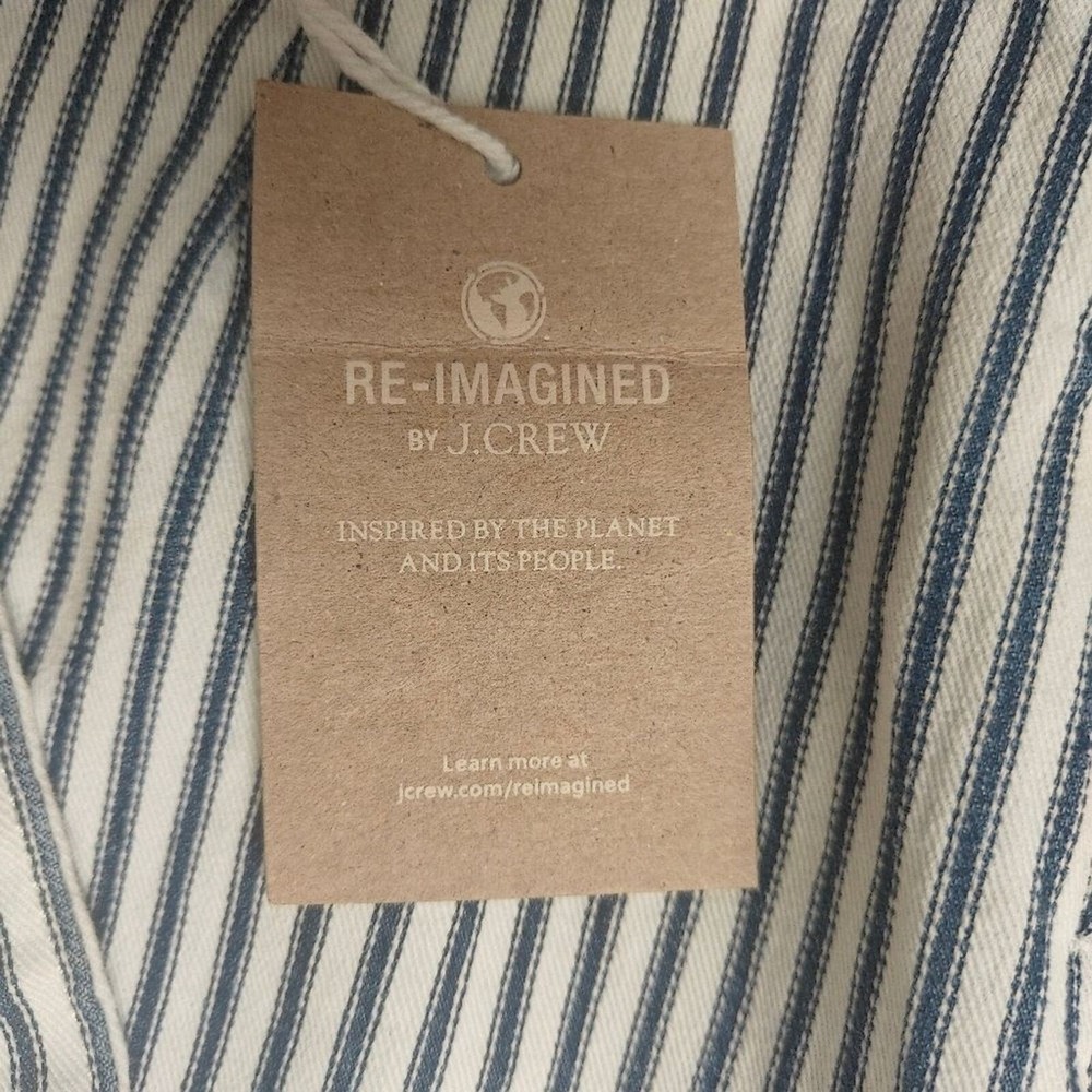 NWT J.Crew Denim Hickory‎ Stripe Tie-Waist Pencil Skirt Blue White Size 25 AO470 - Picture 5 of 11